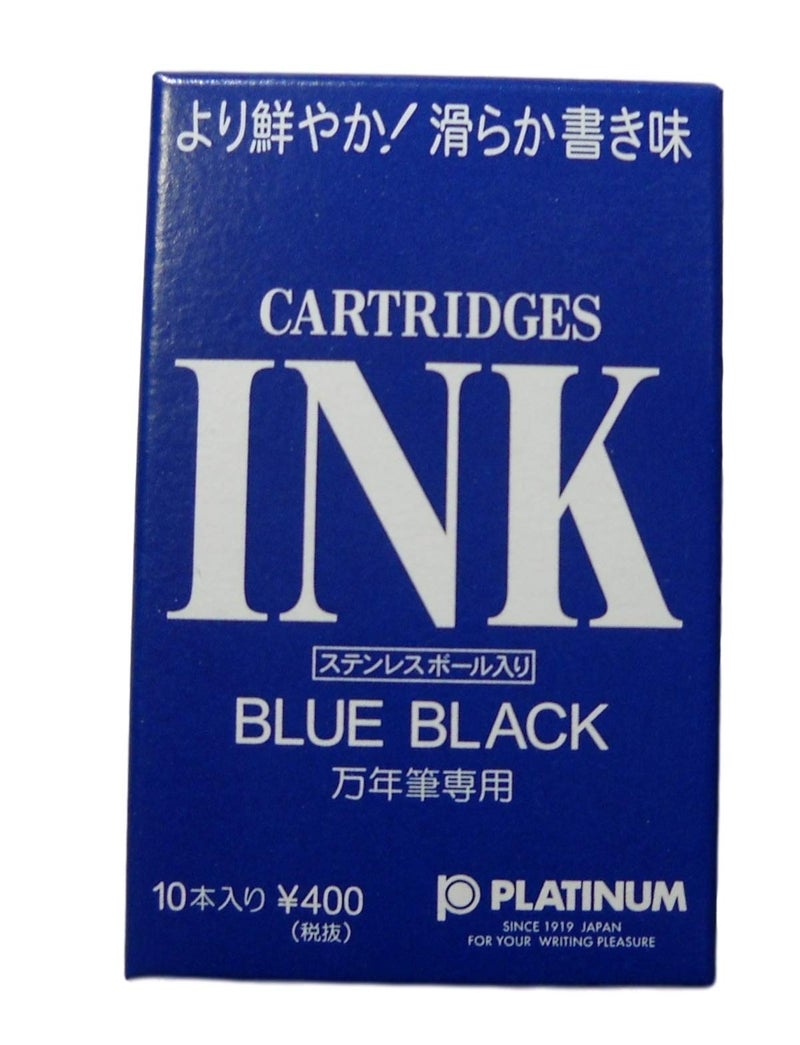 Platinum Fountain Pen Dye-Based Ink Cartridge - Blue Black - Pack of 10 3 Set - Image 2